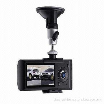 GPS and G-sensor 140 degrees, 4xzoom, car black box, dual camera